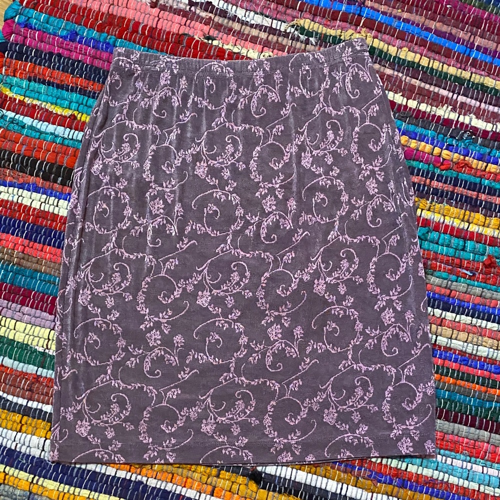 Weekenders Purple Floral Pencil Skirt